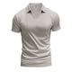 thumbnail image 5 of pstuiky camisetas de hombre, Camisa/top informal de color liso con solapa de moda de verano para hombre camisas casuales para hombre m, 5 of 9