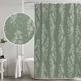 thumbnail image 5 of Dark Green Botanical Shower Curtain, Waterproof Shower Curtains for Bathroom, Pastoral Elegant Spring Floral Washable Fabric Bathtub Curtain Set Bath Decor with 12 Hooks 48"x72", 5 of 8