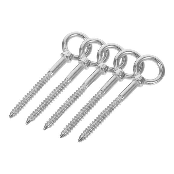 OUNONA 5pcs Eye Screws Stainless Steel Eye Bolts For Hanging Hardware Self Tapping Screws For Ceiling And Wall Hooks For Hammock And Swing Chair