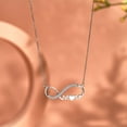 thumbnail image 4 of JeenMata Infinity Mom Moissanite Pendant Necklace in 18K White Gold over Silver, 4 of 8