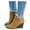 Brown, variant on Womens Wedge Ankle Boots Chelsea Western Heeled Fall Booties Suede Casual Slip on Dressy Shoes