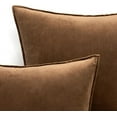thumbnail image 3 of Pack of 2 Decorative Velvet Throw Pillow Cover Soft Brown Pillow Cover Soild Square Cushion Case for Sofa Bedroom Car 20x20 Inch, 3 of 6