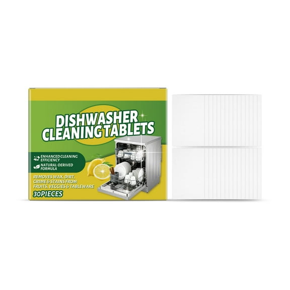 Dishwasher Cleaning Tablets For Auto Dishwasher Machine Detergent Pods All In One Lemon Scent Effective Grease Removal Fresh Fragrance 1Pc