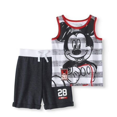 Mickey Mouse Toddler Boy Tank & French Terry Shorts 2pc Outfit Set
