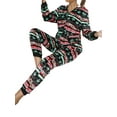 thumbnail image 3 of Qiylii Women Flannel Nightwear Jumpsuit, Christmas Printed Zipper Hooded Romper, 3 of 7