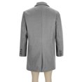 thumbnail image 5 of successthop Single Breasted Wool Trench Coat for Men Notched Lapel with Pockets Trendy Outwear Long Sleeve Solid Jacket, 5 of 9