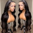 thumbnail image 2 of 360 DOPI Full Lace Frontal Human Hair Pre Plucked Wigs Brazilian Transparent 13x4 13x6 Body Wave Lace Front Wig For Black Women, 2 of 5