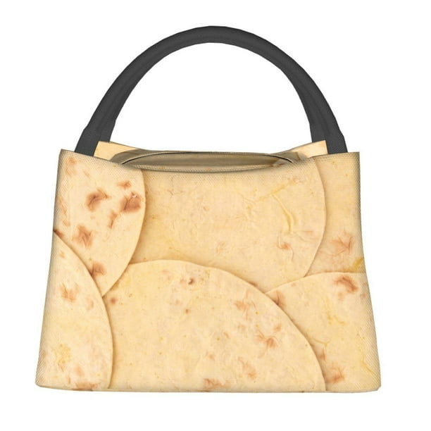 Easygdp taco tortilla Bolsa de Almuerzo Insulada Reutilizable, Bolsa de Mano y Bandolera para Oficina, Trabajo, Viajes
