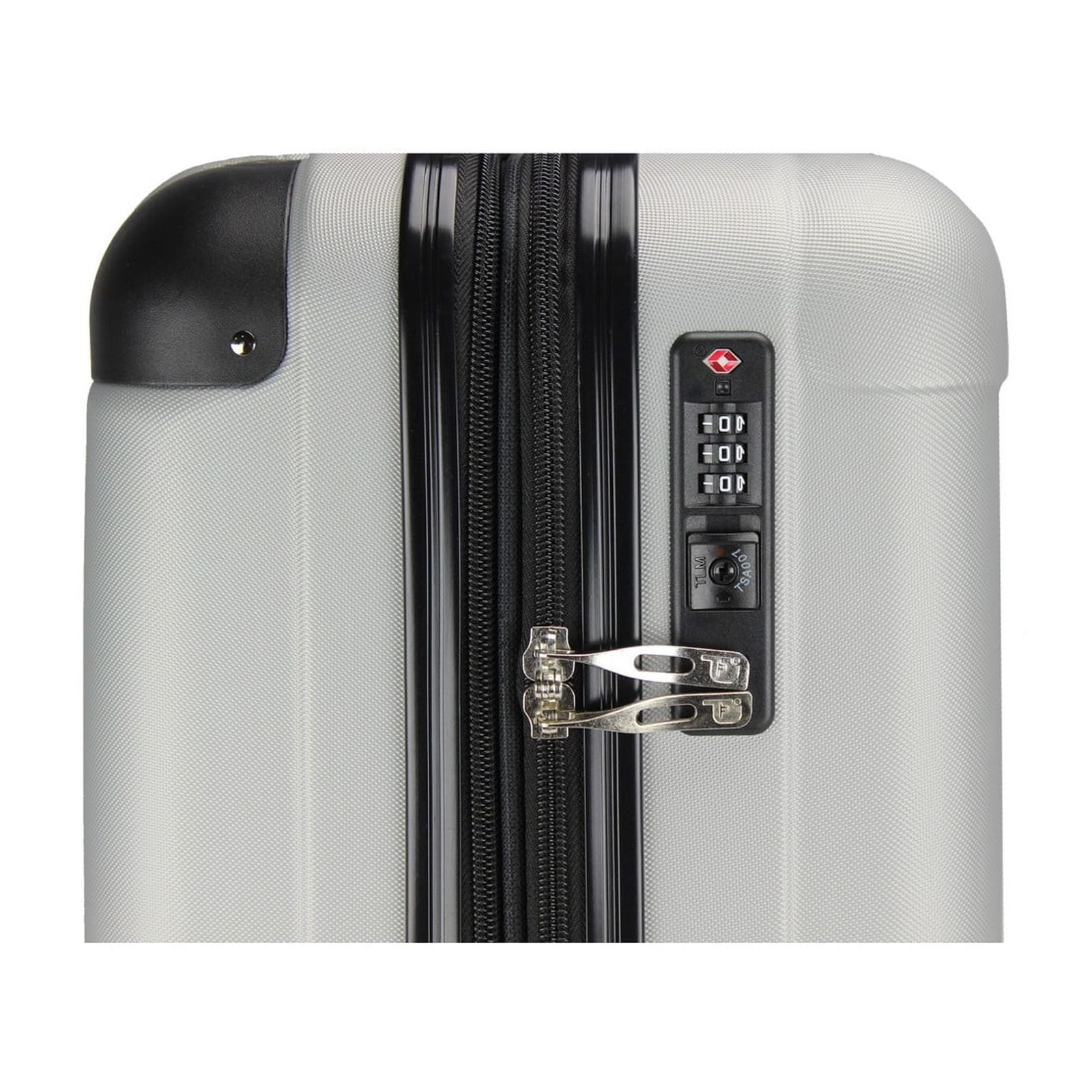 Dejuno Tutin 3-Piece Hardside Spinner Luggage Set With TSA Lock - Silver