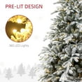 thumbnail image 5 of Demi Bonn 7ft Tall Prelit Artificial Christmas Tree with Warm White LED Light and Snow Flocked Branches, Metal Stand for Home Decor & Festive Events, Green, 5 of 7
