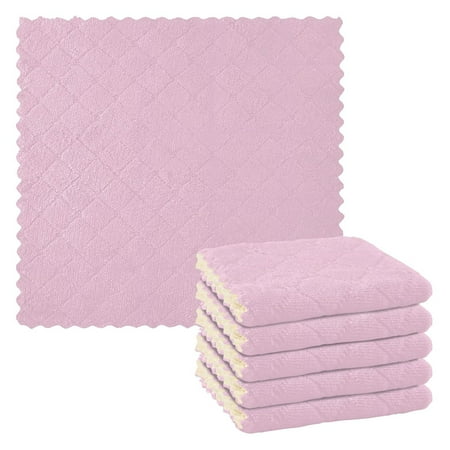 

Ryvnso Light Pink Kitchen Towels Dish Clothes for Drying Dishes Cleaning Absorbent Set of 6