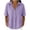 Purple, variant on Women's Cotton Linen Collared Popover Shirt Casual Short Sleeve Button V Neck Blouse