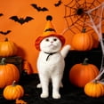 thumbnail image 5 of Cififendec Halloween Pet Witch Hat, 5.91"×5.31", Adjustable Pumpkin Style Costume Accessory for Party Photo Shoot Yard Dress Up Spooky Season Pet Accent, 5 of 5