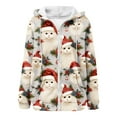 thumbnail image 3 of Christmas Zip Up Hoodies for Women 2025 Long Sleeve Xmas Santa Graphic Hooded Sweatshirt with Pockets Jacket Coat, 3 of 6