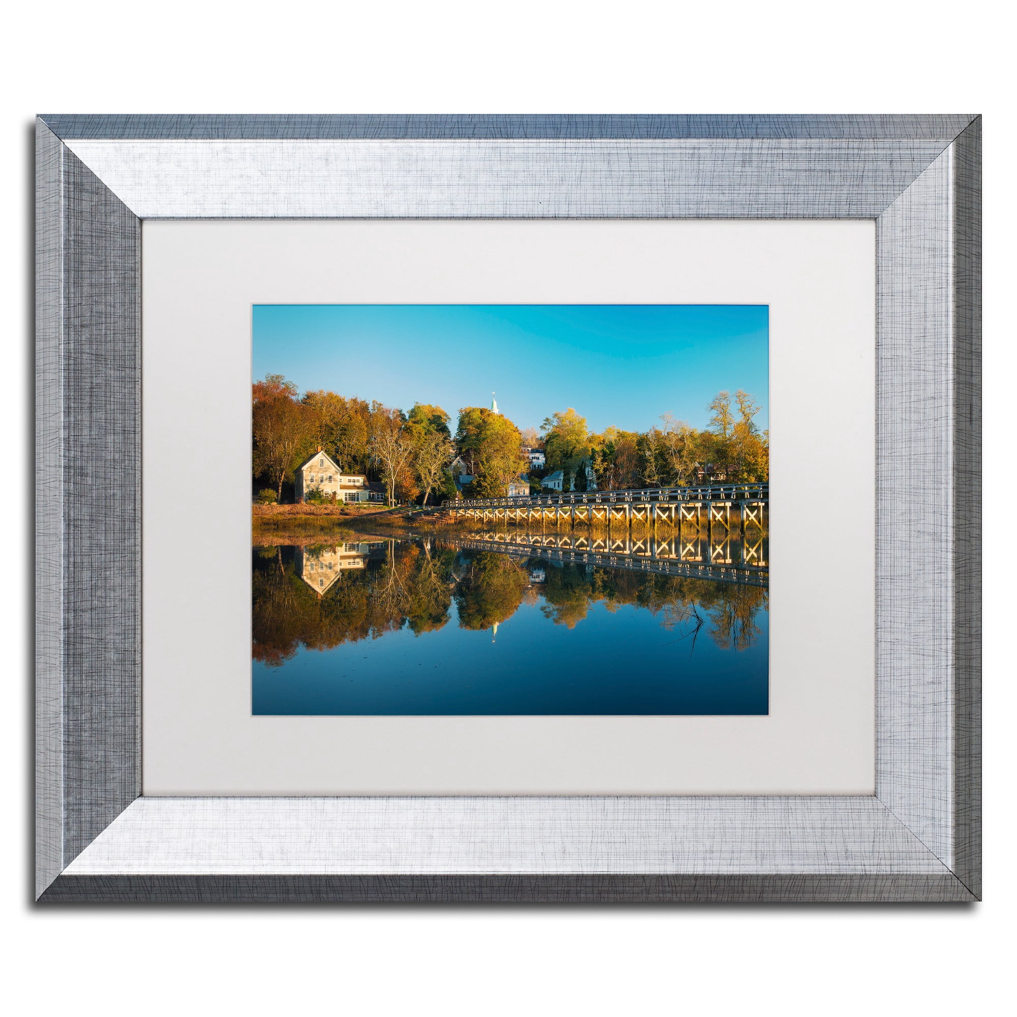 Trademark Fine Art "Wellfleet Mirror" Canvas Art by Michael Blanchette Photography White Matte, Silver Frame