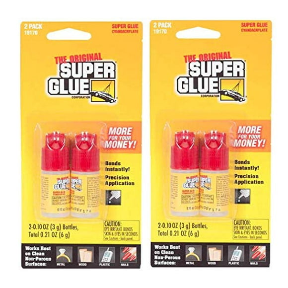 Super Glue Adhésif Fix-All - 4 Tubes - 0,10 Oz (3 g) Chacun