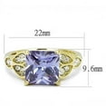 thumbnail image 2 of IP Gold(Ion Plating) Stainless Steel Ring with AAA Grade CZ in Light Amethyst for Women Light Amethyst Stone Color Style TK3125 Size 5, 2 of 4