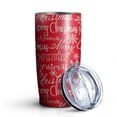 thumbnail image 2 of 20oz Insulated Tumbler, Travel Coffee Tumbler with Lid, Cup Holder Friendly Travel Coffee Mug, Stainless Steel Thermos, 20 Oz Tumbler, Reusable Insulated Coffee Mug with Lid ( Christmas ), 2 of 7