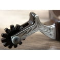 thumbnail image 6 of Antique Brown Ladies Spurs Triple Hearts With Engraved Silver Trim, 6 of 6