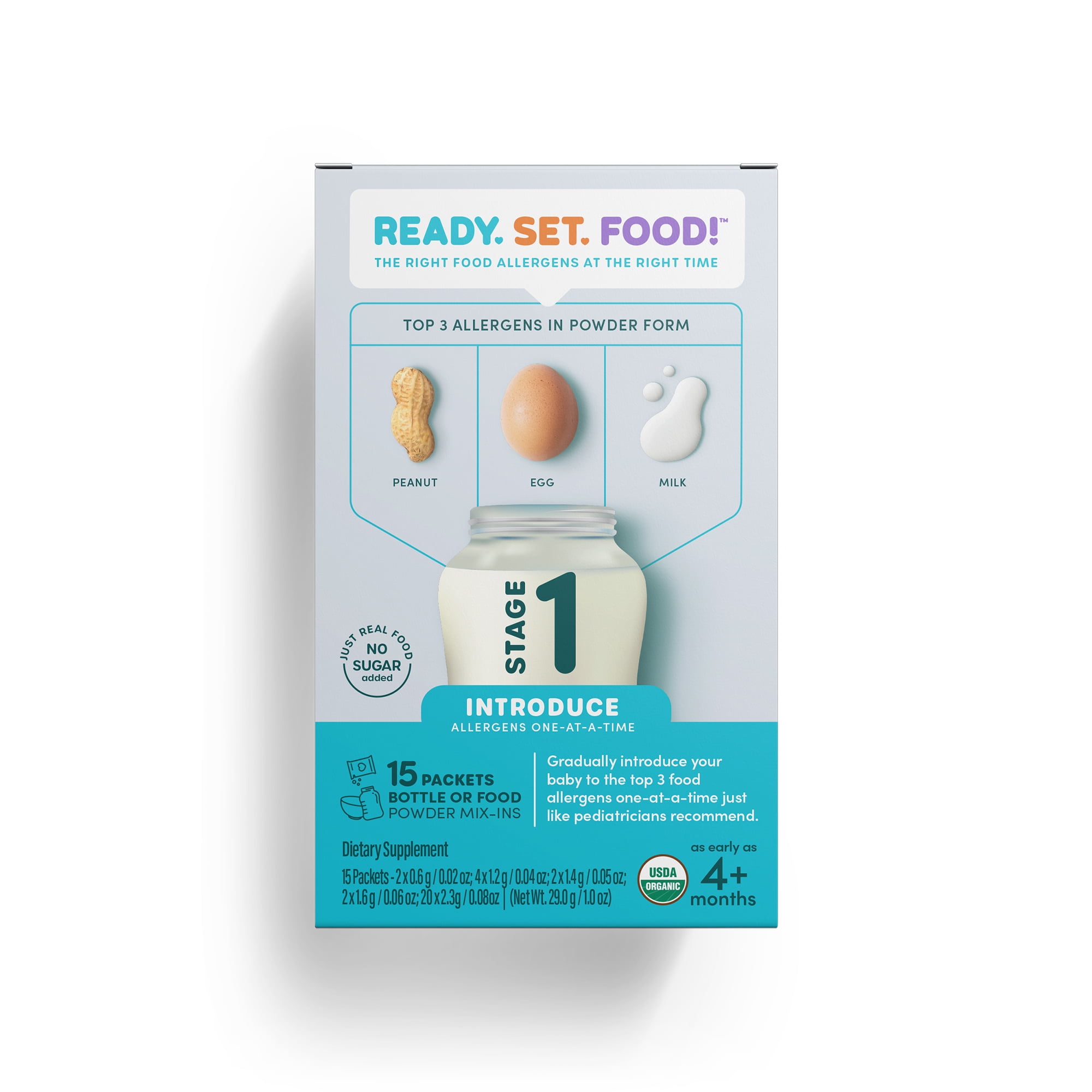Ready, Set, Food! Early Allergen Introduction Mix-Ins, Babies 4+ Mo, Stage 1, Plain