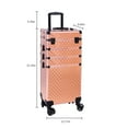 thumbnail image 3 of Zimtown Professional 4 in1 Aluminum Rolling Cosmetic Makeup Train Case Trolley, Rose Gold, 3 of 10