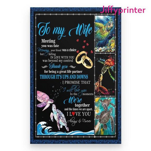 Turtle To My Wife Meeting You Was Fate Poster Wall Art Vertical 24 x 36 Inch Poster