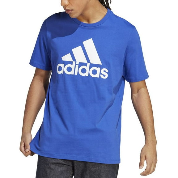adidas Men's Badge Of Sport Logo T-Shirt Blue Size Small