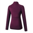 thumbnail image 2 of Women's Zipper Long Sleeve Sports Fitness Tops Shirts Yoga Training Quick-Drying Clothes T-Shirt Sweater Tops Sweatershirts,Red,S, 2 of 14
