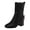Black, variant on Leather Mid Calf Boots for Women Fashion Chunky Heel Square Toe Ankle Fall Booties Lightweight Slip On Riding Boots White Size 8.5