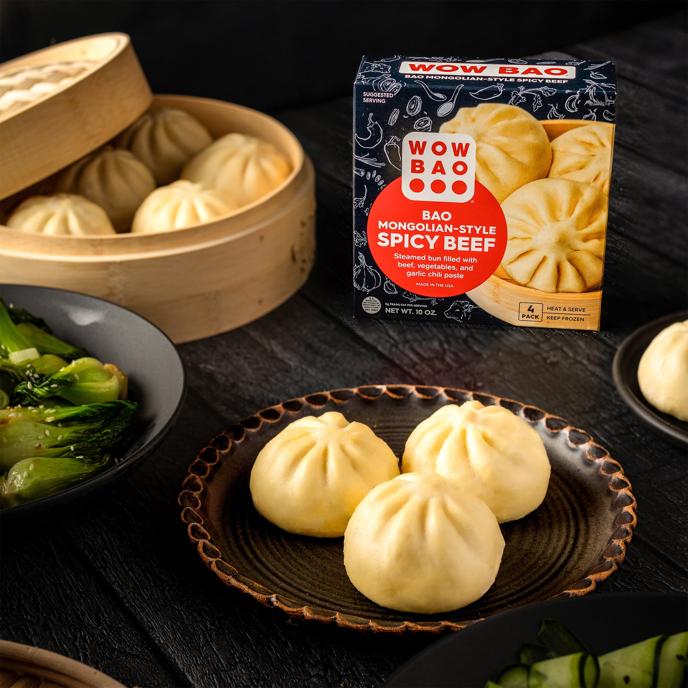Wow Bao Mongolian-Style Beef Bao, 4 Pack, Frozen