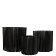 thumbnail image 3 of Olenna Textured Ceramic Horizontal Pot Set of 3 – Decorative Indoor Planter Pots for Home & Garden, Small Medium Large Ceramic Plant Pot ( Black), 3 of 9