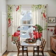 thumbnail image 5 of Christmas Trucks Sheer Curtains 96 Inches Long, Xmas Tree Red Bird Snowflakes Winter Light Filtering Window Curtains for Living Room/Bedroom, Rod Pocket Voile Sheer Drapes, 52"Wx96"L, 2 Panels, 5 of 9