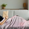 thumbnail image 3 of Girls Soft Flannel Fleece Blanket, Ballerina Silhouette with a Tutu on Dotted Floral Background Feminine, Cozy Plush for Indoor and Outdoor Use, 50" x 60", Pink Umber and Pale Pink, by Ambesonne, 3 of 5