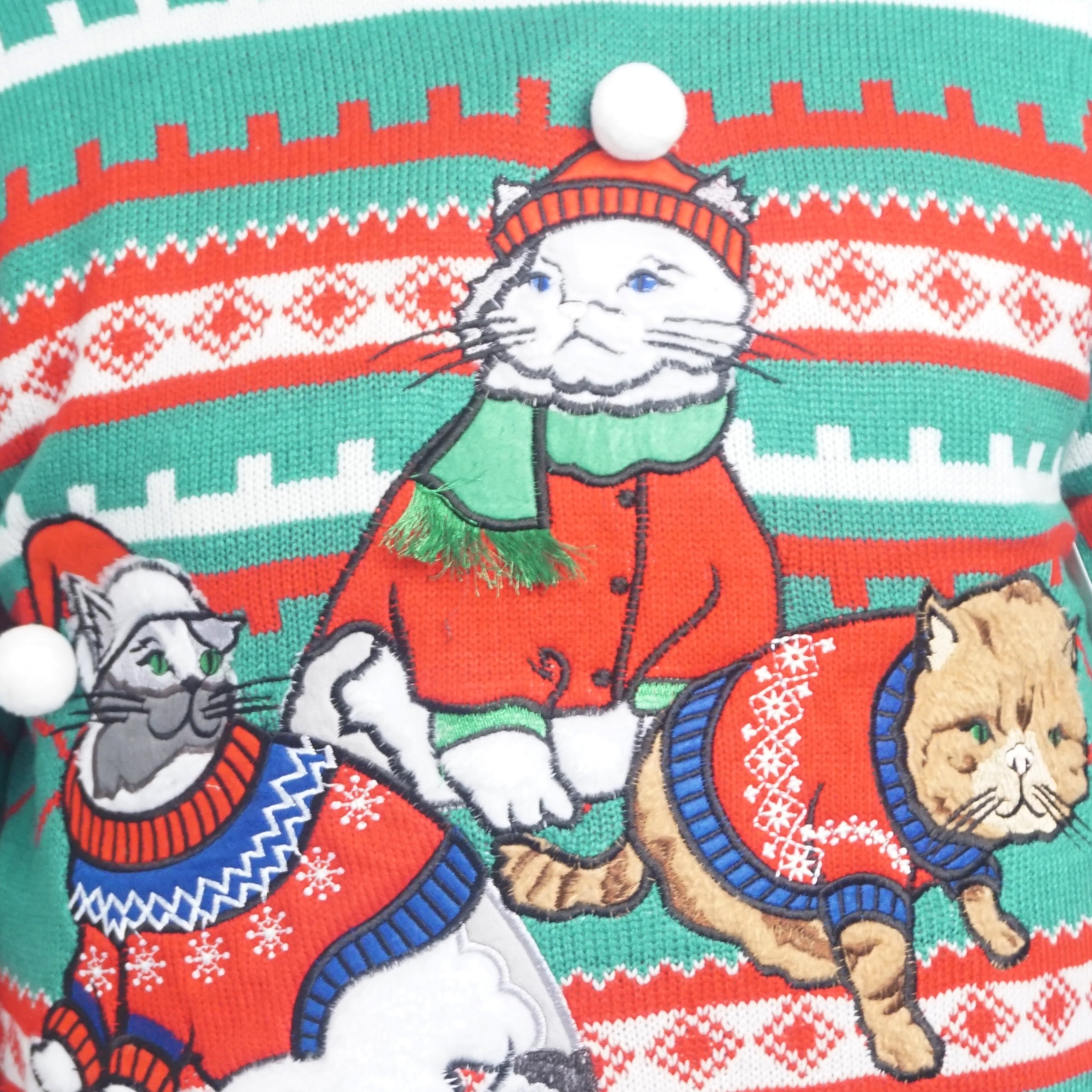 Holiday Men s Fancy Sweater Cat Ugly Christmas Sweater Up to size