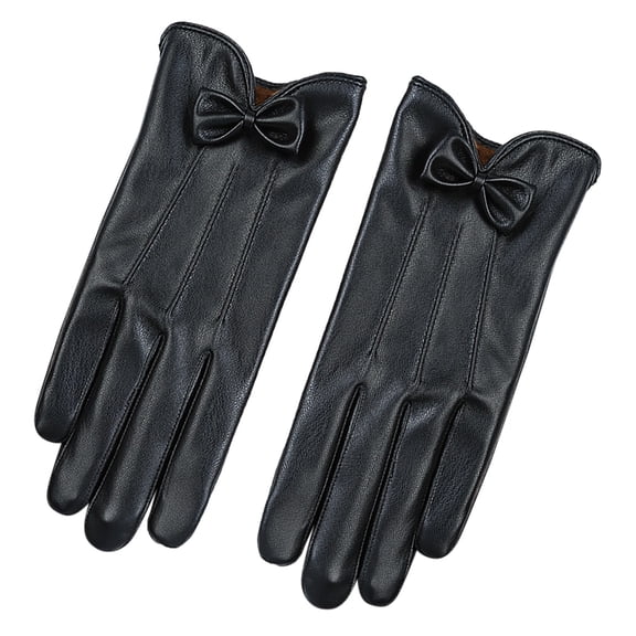 Ediodpoh Fashion Lace Butterfly Embroidery Lined Gloves Womens Lambskin Leather Driving Gloves Gloves for Women Black