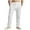 White, variant on Plebaso Cotton Linen Pants for Men Elastic Waist Stripe Casual Pants Mens Drawstring Beach Summer Trousers