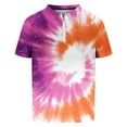 thumbnail image 4 of Dagegui Men's Golf T-Shirts Colorful Tie Dye Print Short Sleeve Pullover Tops Trendy 1/4 Zipper Turndown Shirts Summer Lightweight Sport Tees 2025 Clearance Sale Hot Pink,2XL, 4 of 4