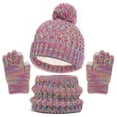 thumbnail image 1 of Gorro para niños, bufanda, guantes, tres piezas, otoño e invierno, más gorro de bebé de una sola bola acolchado de terciopelo, 1 of 2
