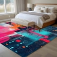 thumbnail image 4 of 8'x10' Area Rugs, Pink Abstract Art Indoor Outdoor Area Rug for Living Room Bedroom, Modern Oil Painting Washable Bathroom Rugs Kitchen Floor Carpet Mats Home Decor Aesthetic, 4 of 8