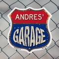 thumbnail image 4 of Andres's Garage 6 inch X 6 inch Shield Shaped Commercial Grade Plastic Sign Weather Resistant, UV Protected To last, Gift for Dads and Uncles Classic Americana Crafted in the USA, 4 of 6