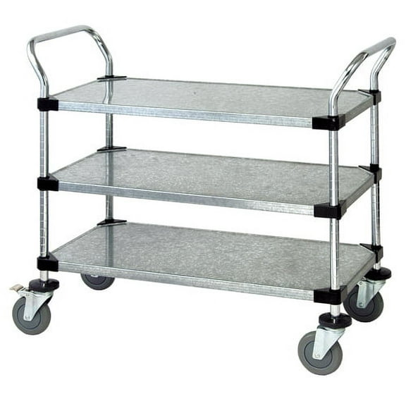 24" Deep x 42" Wide x 39" High 3 Tier Heavy Duty Solid Galvanized Utility Cart