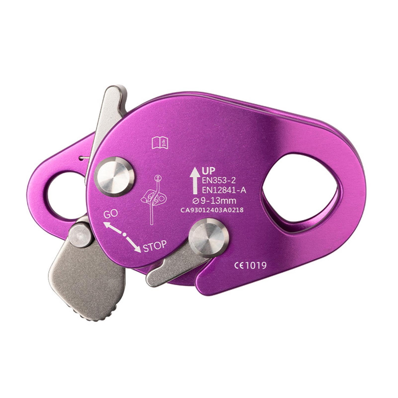 YAHHU Climbing Rope Grab Belay Device Practical Trees Climb Ropes Survival Tools for Mountaineering Caving High Altitude Fall Protection Self-Locking Gear, Purple