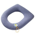 thumbnail image 1 of Fundas para asientos de inodoro más gruesas, suaves y cálidas, fundas elásticas y lavables de tela de fibra, fáciles de instalar y cómodas para la tapa del inodoro, 1 of 2