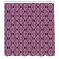 thumbnail image 3 of Ambesonne Plum Pink Shower Curtain, Damask Floral Swirls, 69"Wx84"L, Plum and Pale Pink, 3 of 3