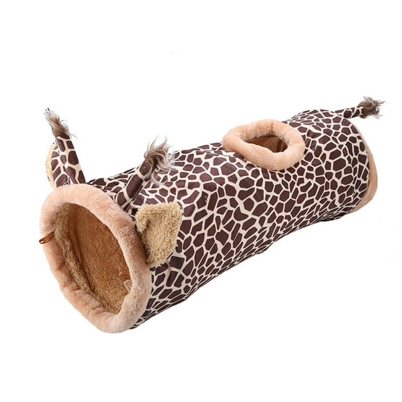 Nikou Tunnel de Chat, Jouet de Tunnel d'intérieur de Chaton Pliable Long Tube, pour Chiot Chaton Lapins cobaye(Marron foncé)