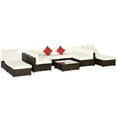 thumbnail image 1 of Outsunny 9 Pieces Wicker Patio Furniture Set with Cushion, Cream White, 1 of 10