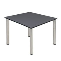 Kee 48" Square Breakroom Table- Grey/ Black