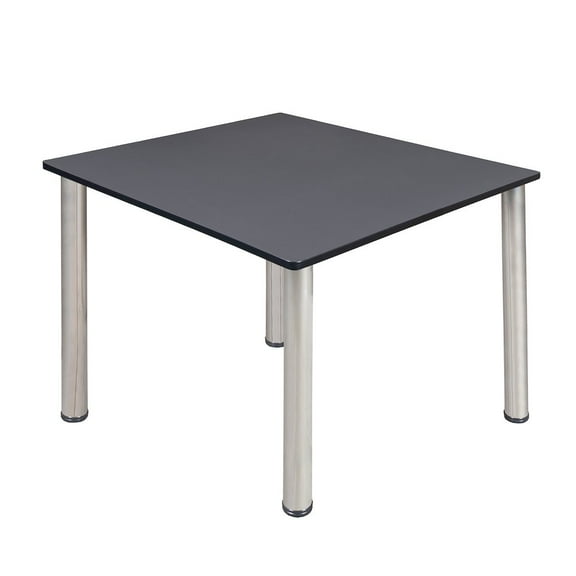 Kee 48" Square Breakroom Table- Grey/ Black