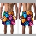 thumbnail image 3 of luoweisi Men's Beach Shorts Quick Dry Swim Trunks with Mesh Lining Dog Paw Prints XL, 3 of 5