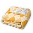 thumbnail image 6 of Argyle Pattern Orange Throw Blanket,Super Soft Anti-Pilling Flannel Bed Blankets, 50"x40", 6 of 8